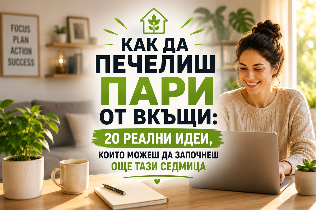 Как да печелиш пари от вкъщи: 20 реални идеи, които можеш да започнеш още тази седмица